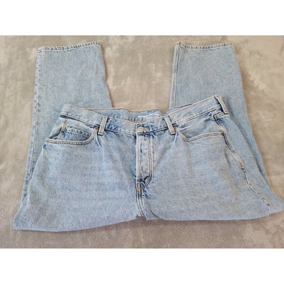 Old Navy Womens Jeans 18 Plus Capri Slouchy Straight Zip Fly Medium Blue CAP73E - Picture 1 of 8